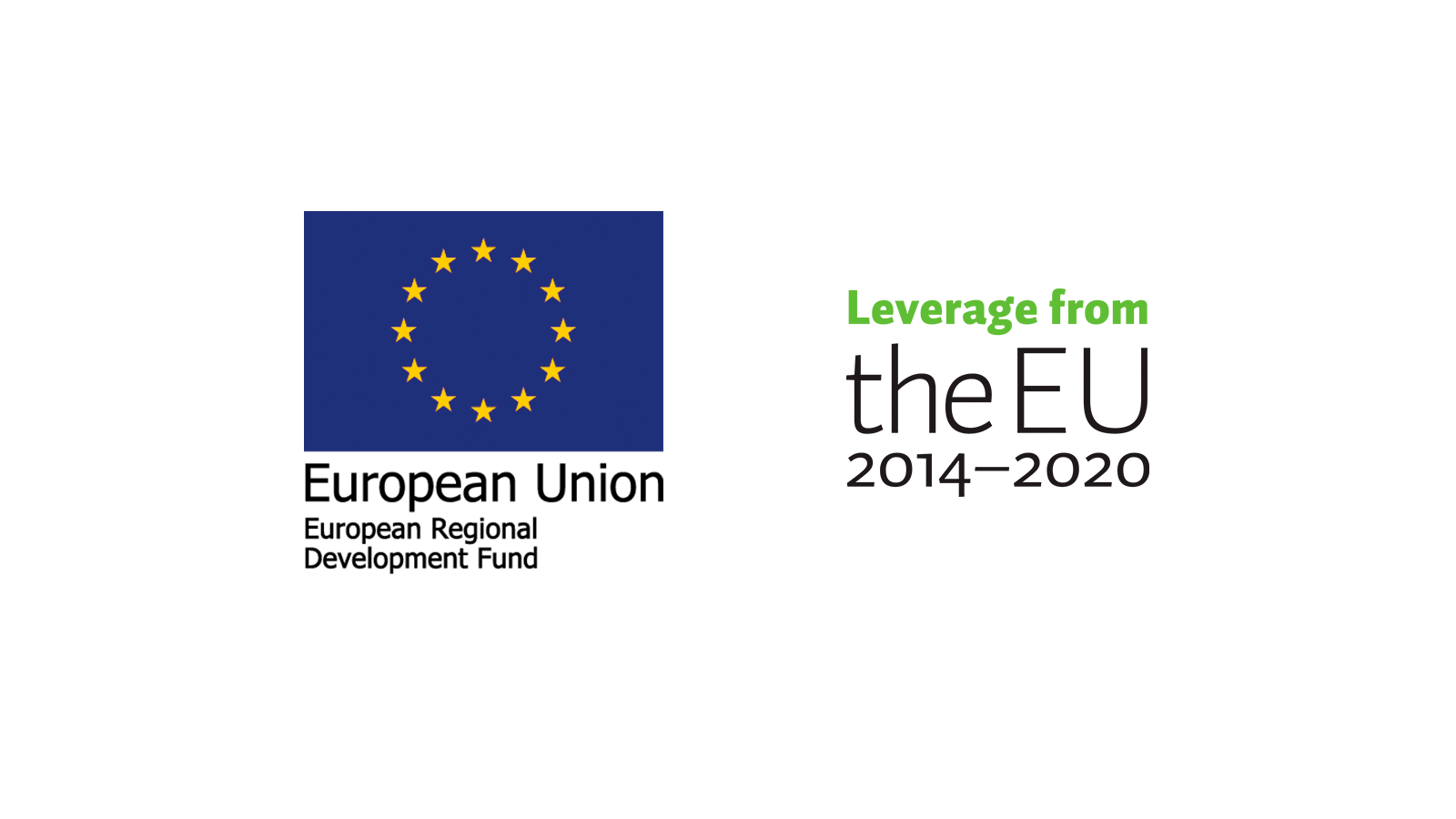 European Regional Development Fund & Leverage from the EU logos