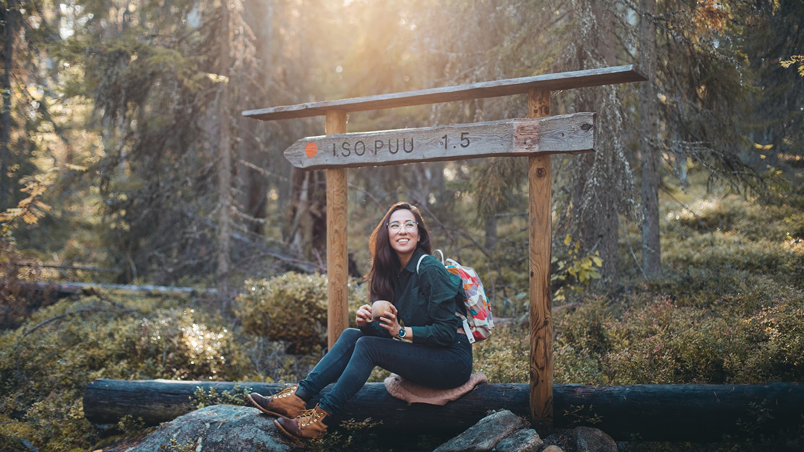 Person camping at Pyhä-Häkki National Park