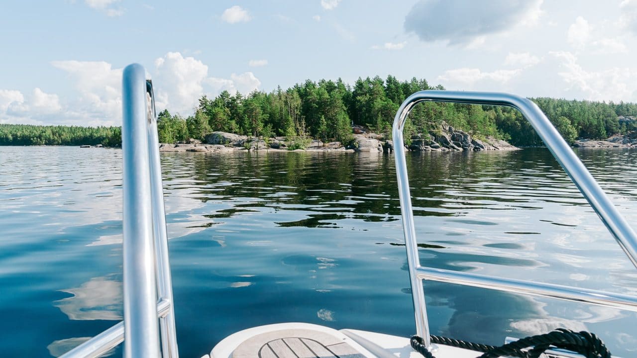 Boat on the lake in Toivakka.