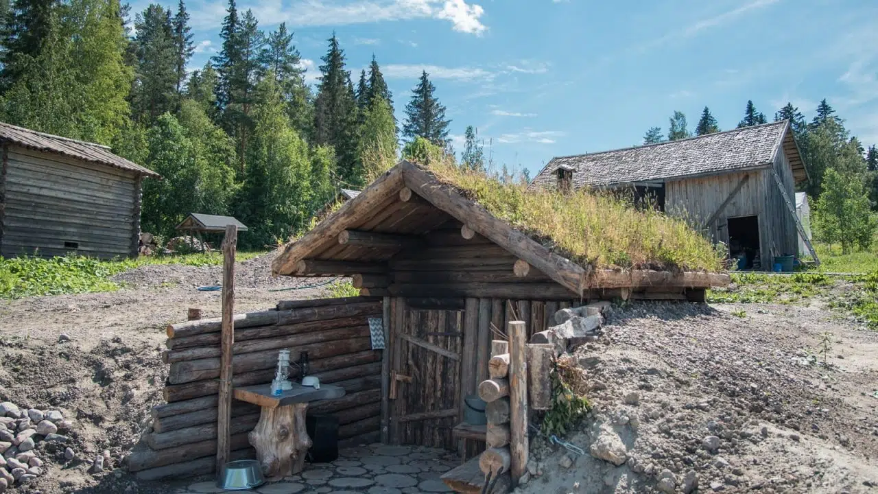 A sauna from the outside in Himos Jämsä Sauna village