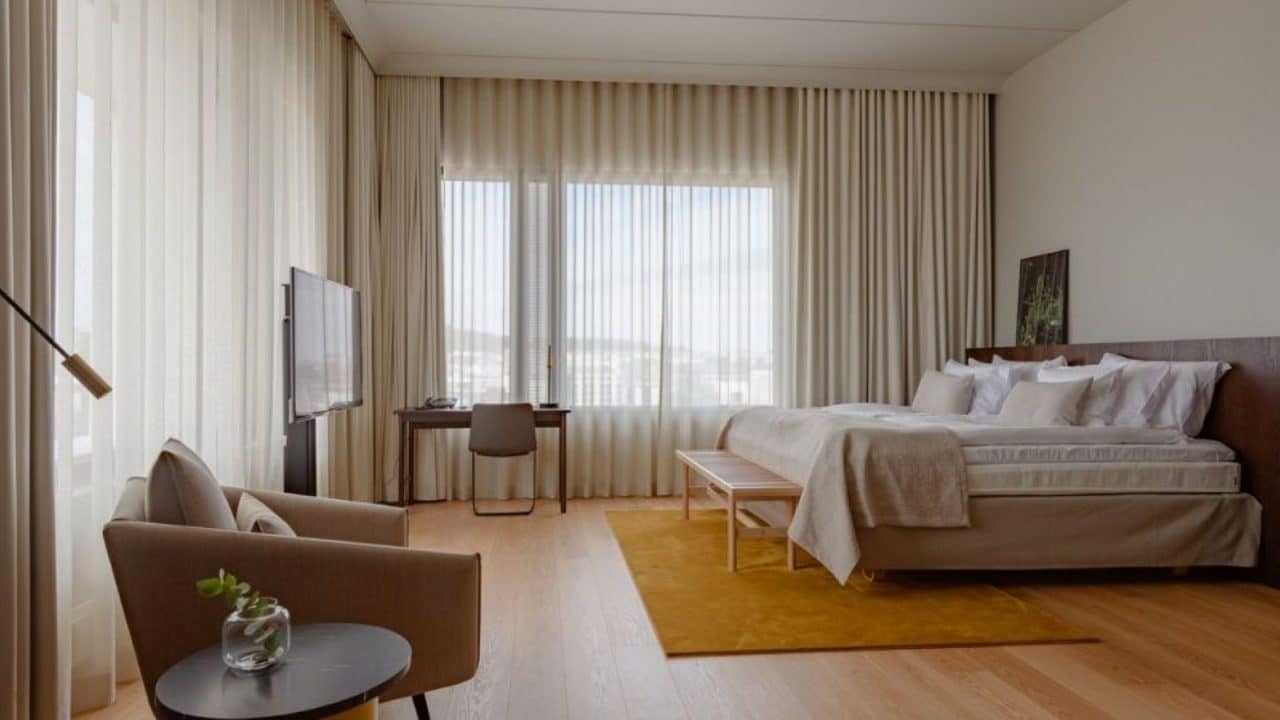 Hotel room.