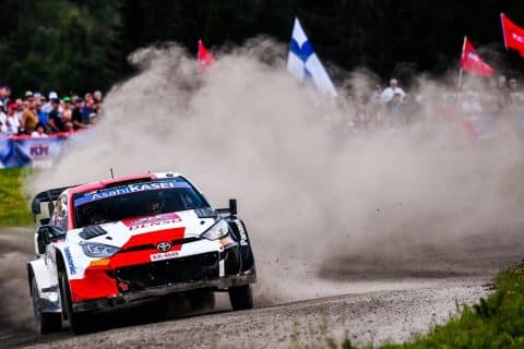 Rally car at gravel road