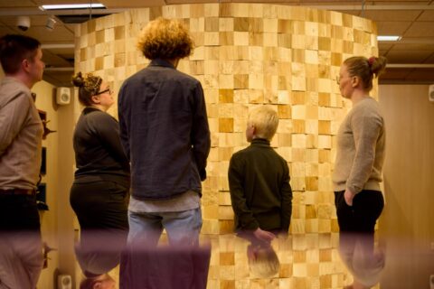 Visitors at the Craft Museum of Finland.