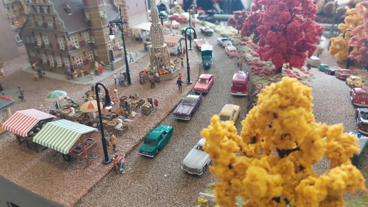 Landscaped railway track toy museum in Helminauha.
